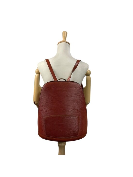 Louis Vuitton Epi Backpack Purse Leather Brown Gold Woman U6